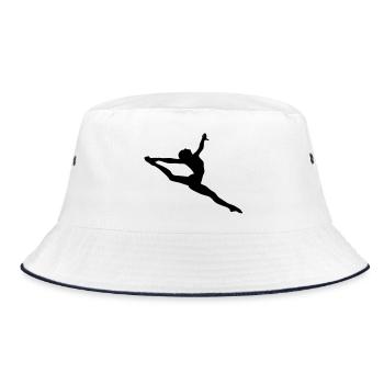 Jumping girl - Bucket Hat - Weiß/Navy - Vorne