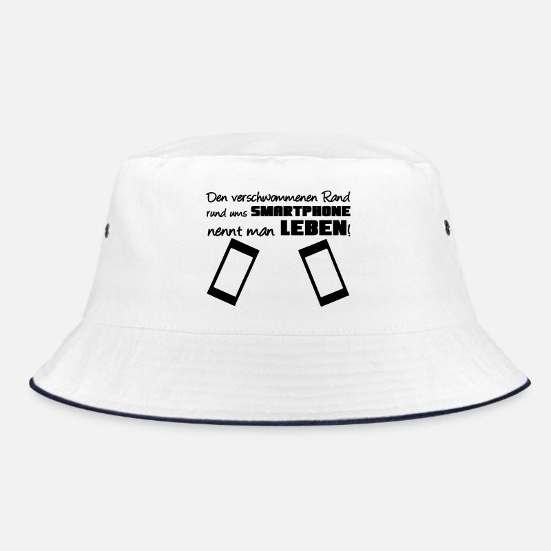 Smartphone Spruch Handy Nerd Geschenk lustig - Bucket Hat - Weiß/Navy