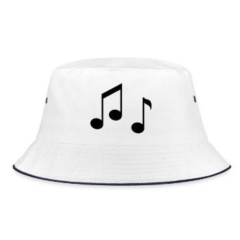 Abstrakte Noten in Pastellfarben - Bucket Hat - Weiß/Navy - Vorne