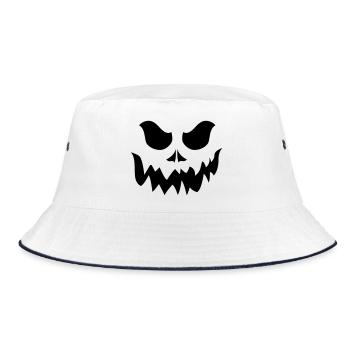 Halloween. Pumpkin - Bucket Hat - white/navy - Front