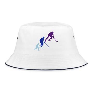rink hockey silhouette player6 animation - Bob - blanc/marine - Devant