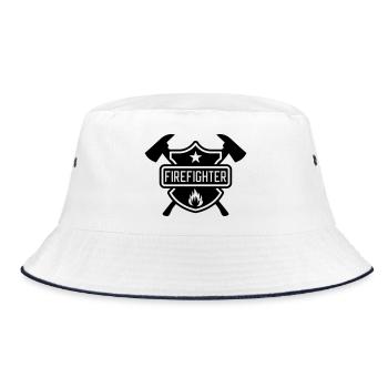 Firefighter - Bucket Hat - white/navy - Front