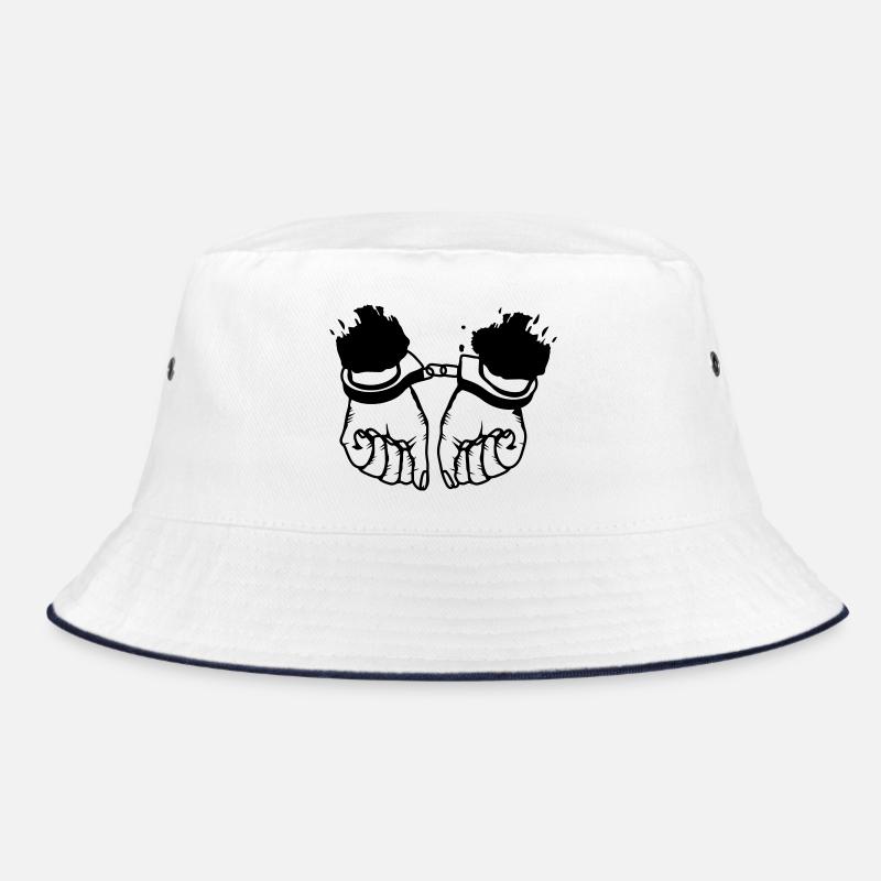 Hände und Handschellen - Bucket Hat - Weiß/Navy