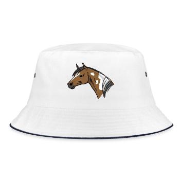 Horse Portrait - Bucket Hat - white/navy - Front