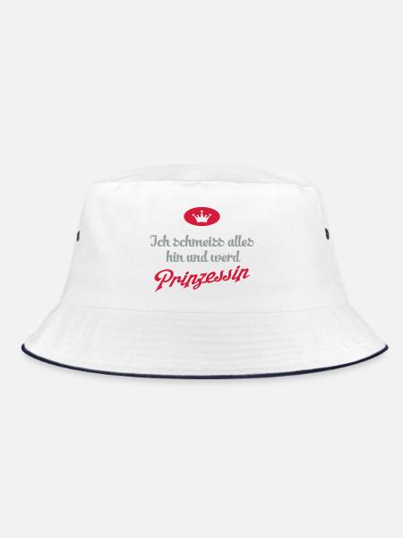 sprüche - Bucket Hat - Weiß/Navy