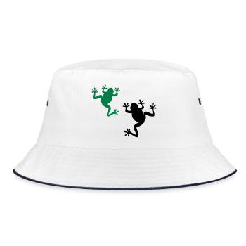 frog - Bucket Hat - white/navy - Front