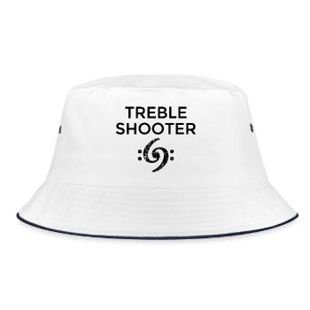 Treble Shooter Bass Design (Black) - Bucket Hat - Weiß/Navy - Vorne