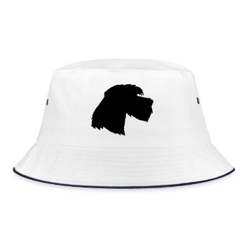 Riesenschnauzer 3, Schnauzer Hund - Bucket Hat - Weiß/Navy - Vorne