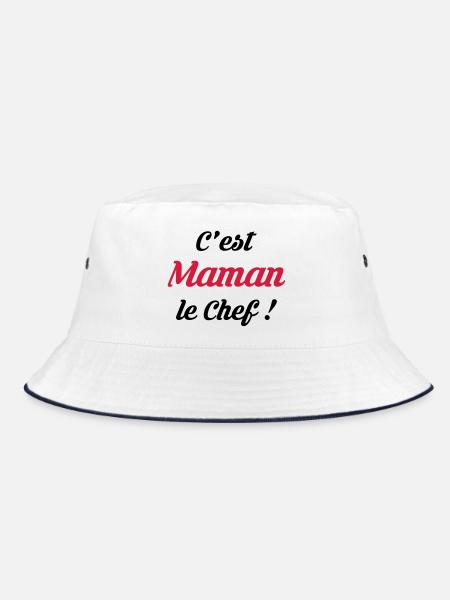 Maman - Fête des Mères - Bébé - Cuisine - Chef - Bob - blanc/marine - Devant