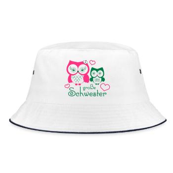 große Schwester - Bucket Hat - white/navy - Front