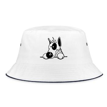 The Bull Terrier - Bucket Hat - white/navy - Front