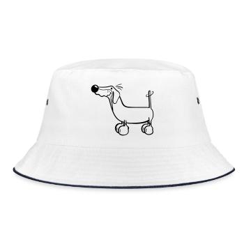 Der Dackel - Bucket Hat - Weiß/Navy - Vorne