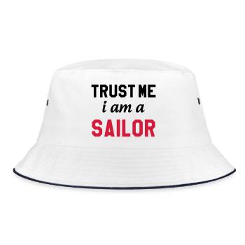 Sailor / Marine / Marin / Boat / Sea / Navy - Bucket Hat - white/navy - Front