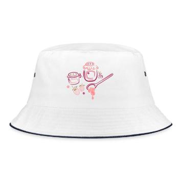 Large jars with jam and fruits - Bucket Hat - white/navy - Front