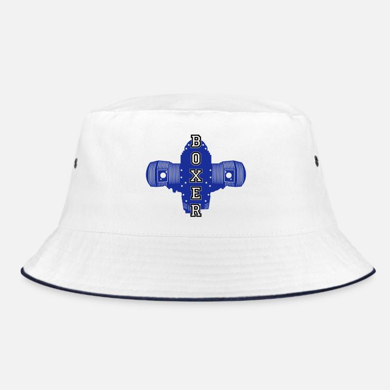 Boxermotor Motorrad Motorradfahrer Biker Motor - Bucket Hat - Weiß/Navy