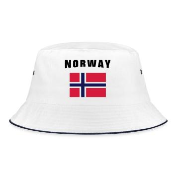 Norway Flag - Bucket Hat - white/navy - Front