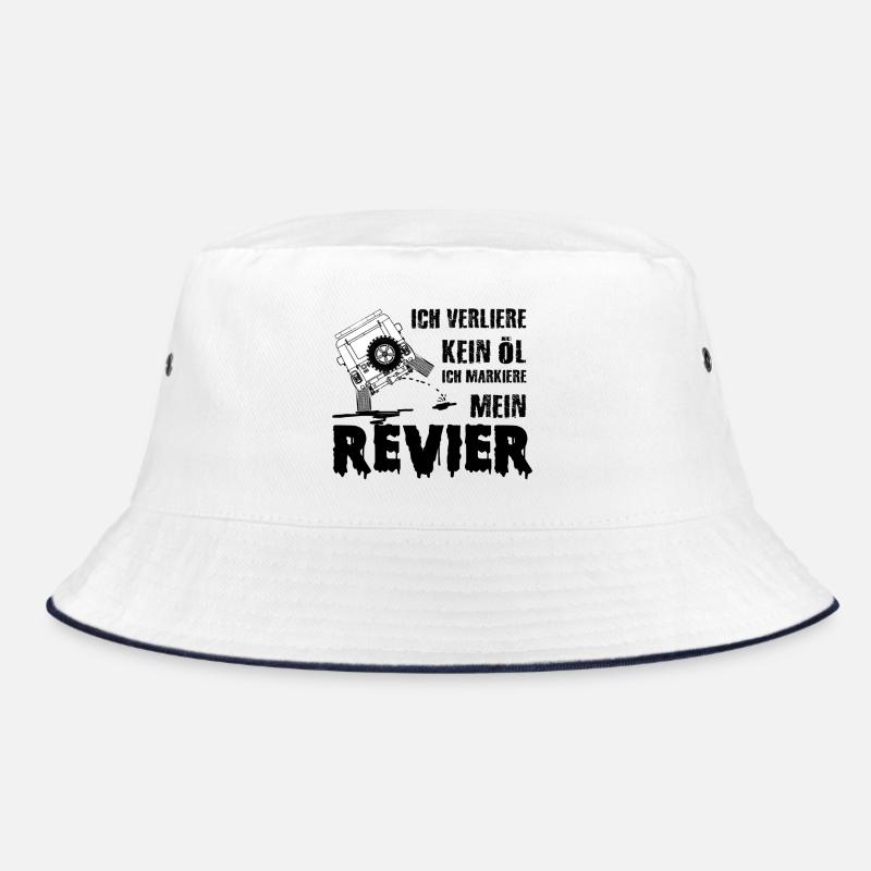 Defender land.rover lustig Geschenk idee - Bucket Hat - Weiß/Navy
