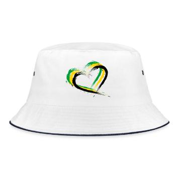 Herz Bürste Flagge Jamaika - Bucket Hat - Weiß/Navy - Vorne