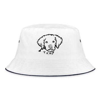 Lagotto Romagnolo - Bucket Hat - Weiß/Navy - Vorne