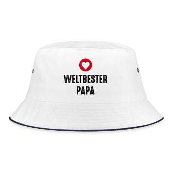 Weltbester Papa - Bucket Hat - Weiß/Navy - Vorne