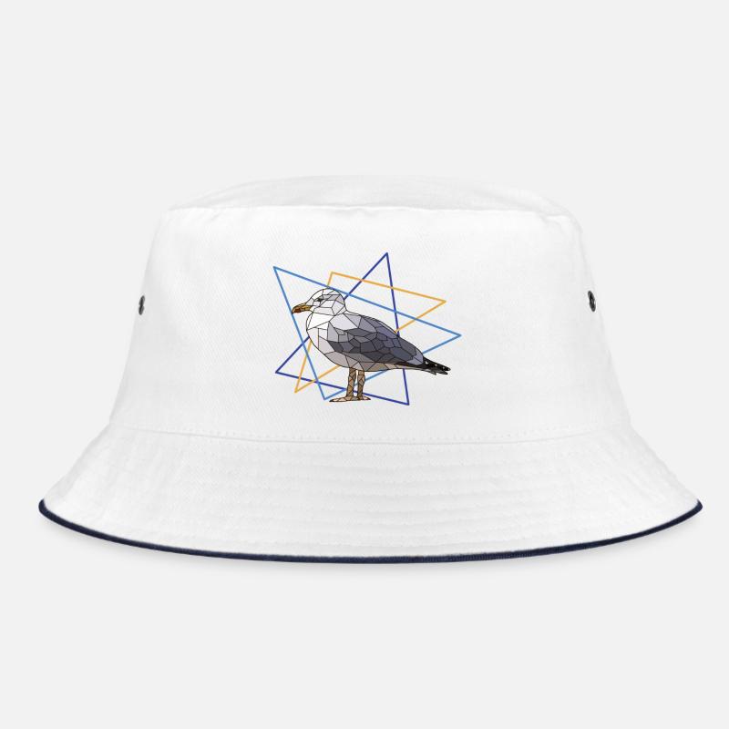 Möwe - Bucket Hat - Weiß/Navy