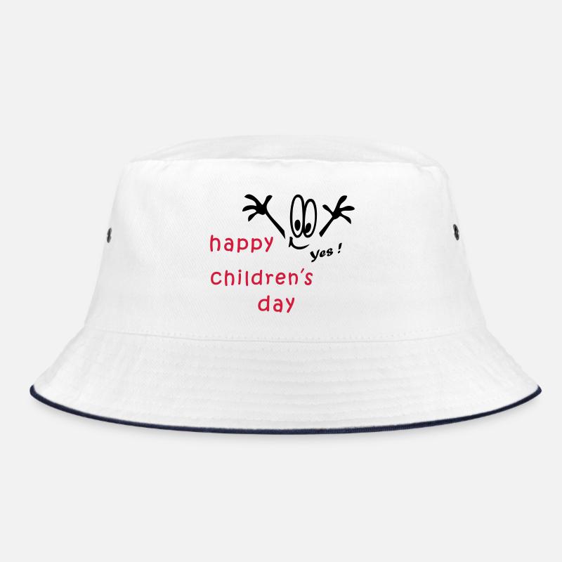 Kindertag, Childrens Day - Bucket Hat - Weiß/Navy