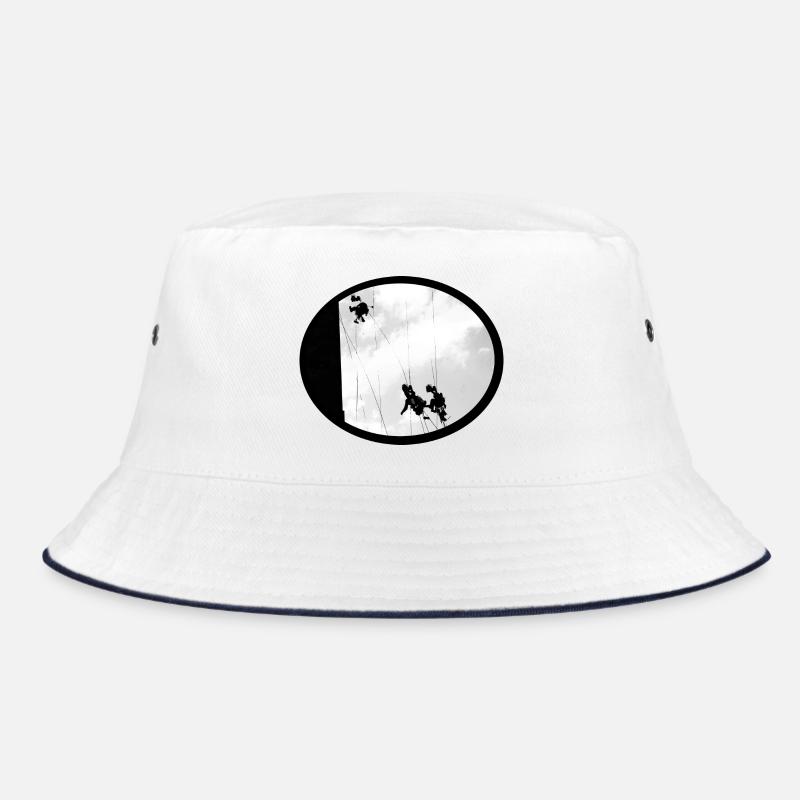 Window cleaner at lofty heights Bucket Hat