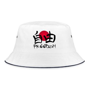 Le mot liberté en japonais (noir) - Bob - blanc/marine - Devant