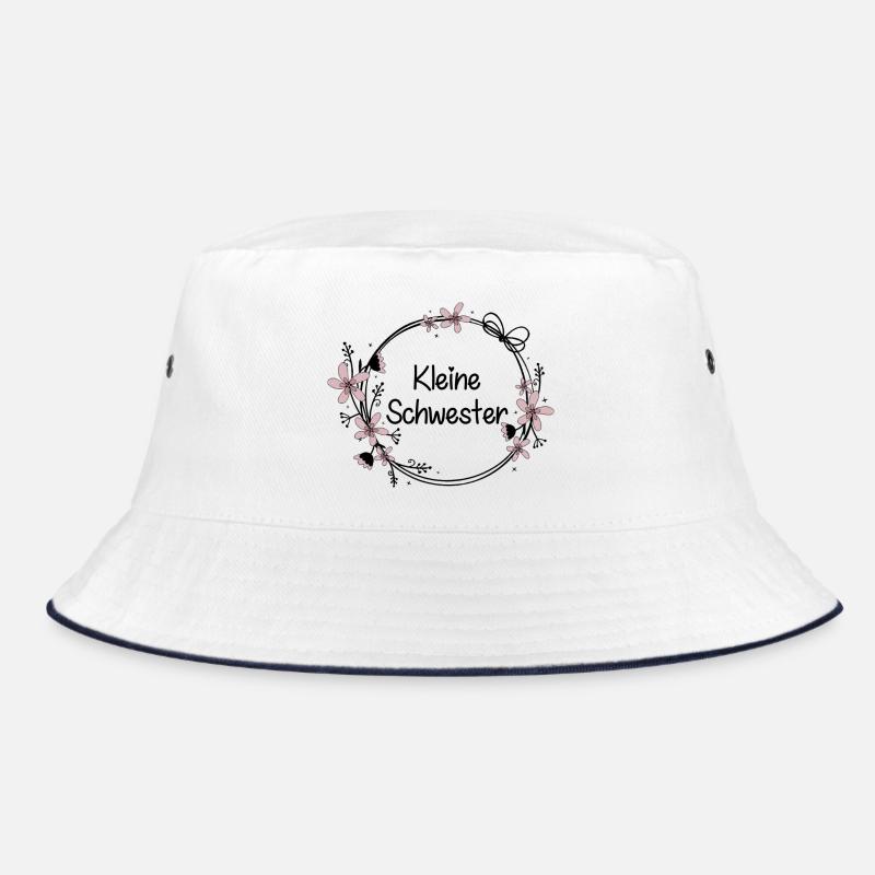 Kleine Schwester - Bucket Hat - Weiß/Navy
