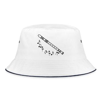 Recorder shadow with black tones - Bucket Hat - white/navy - Front