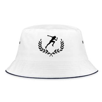 Sprinter in laurel decoration - Bucket Hat - white/navy - Front
