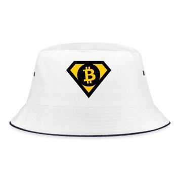 Die Bitcoin Helden - Bucket Hat - Weiß/Navy - Vorne
