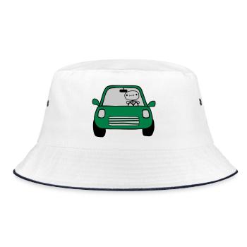 Driver Comic Car - Bucket Hat - white/navy - Front
