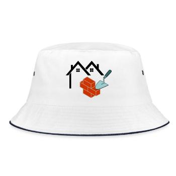 Mason Logo - Bucket Hat - Weiß/Navy - Vorne