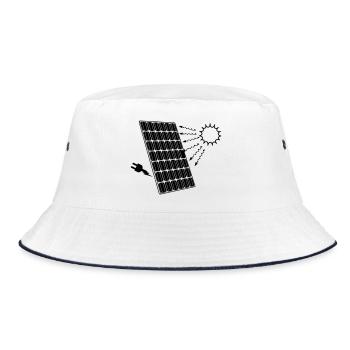 Solar panel with sun - Bucket Hat - white/navy - Front
