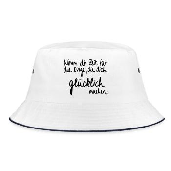 Zeit für Glück - Bucket Hat - Weiß/Navy - Vorne