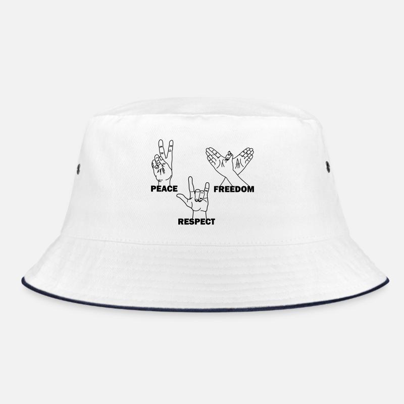 Paix liberté respect gestes de la main avec texte Bob