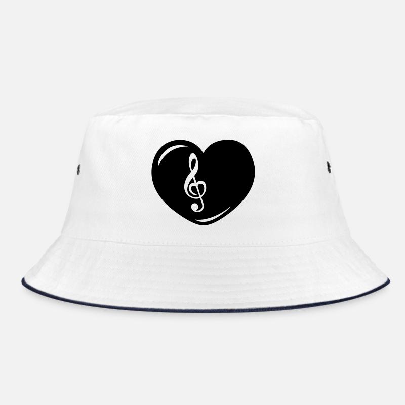 Herz mit Musiktaste Bucket Hat