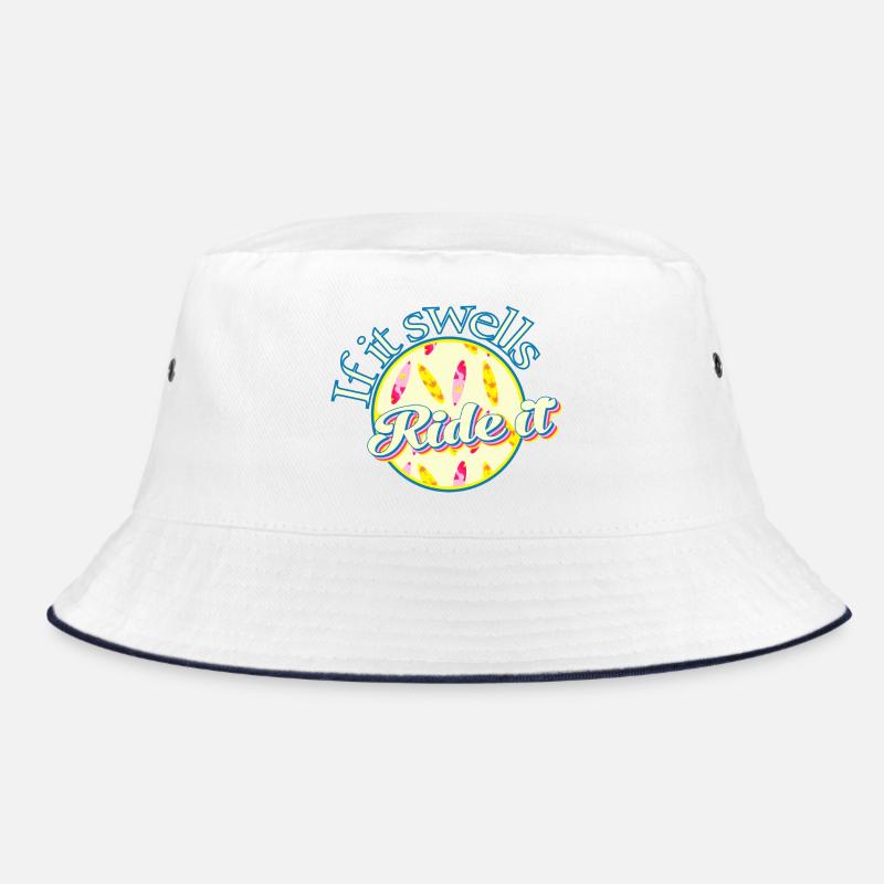 Surfer, wenn es anschwillt, reiten Sie es Bucket Hat