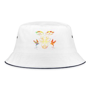 Zen-Gesicht - Bucket Hat - Weiß/Navy - Vorne
