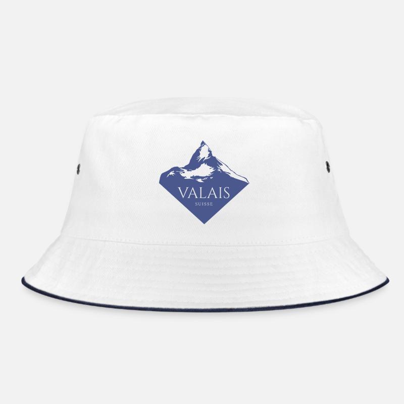 Valais Schweiz Alpen Design Bucket Hat