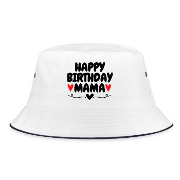 Happy Birthday Mama Lieblingsmensch Geburtstag - Bucket Hat - Weiß/Navy - Vorne