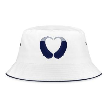 Heart and Hearing Aid - Bucket Hat - white/navy - Front
