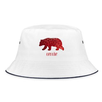 Erdbär - Bucket Hat - Weiß/Navy - Vorne