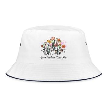 Grow Positive Thoughts - Bucket Hat - white/navy - Front