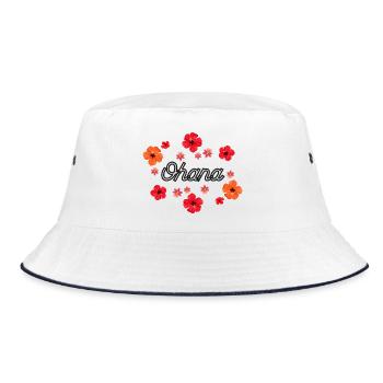 Ohana, means family - Bucket Hat - white/navy - Front