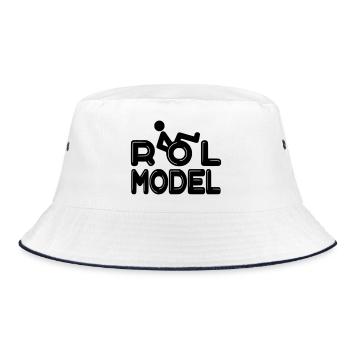 Every wheelchair user is a role model # - Bucket Hat - white/navy - Front