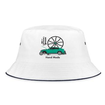 Automechaniker - Bucket Hat - Weiß/Navy - Vorne