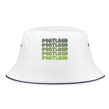 Portland Retro Gradient Pattern - Bucket Hat - white/navy - Front