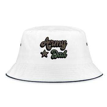 Armee Vater - Bucket Hat - Weiß/Navy - Vorne